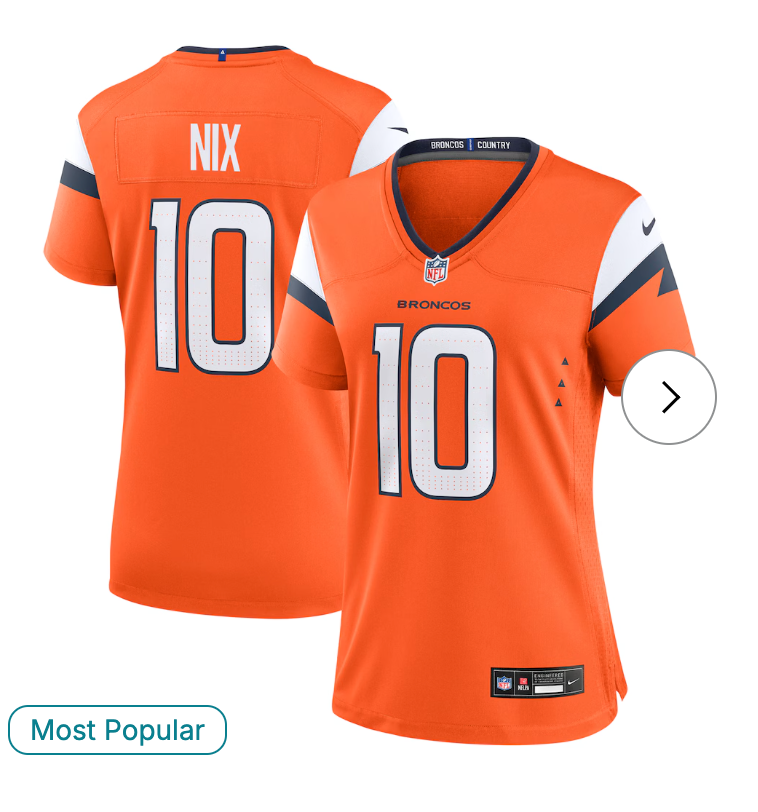 Bo Nix Denver Broncos NK Women's Game Jersey - Orange