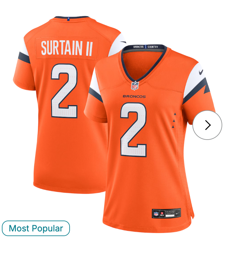 Patrick Surtain II Denver Broncos NK Women's Mile High Collection Game Jersey - Orange