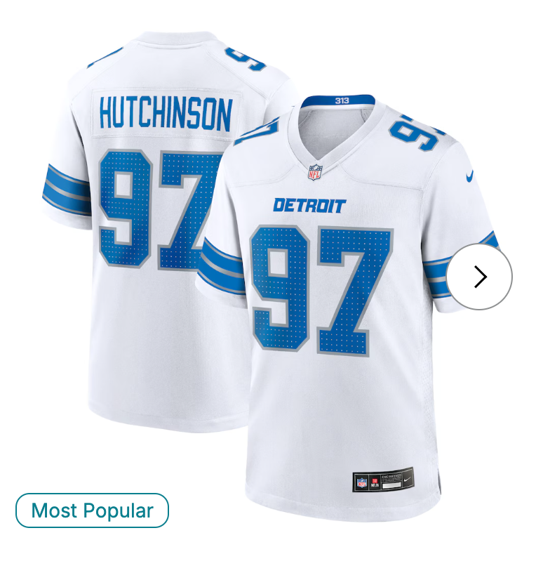 Aidan Hutchinson Detroit Lions NK Game Jersey - White
