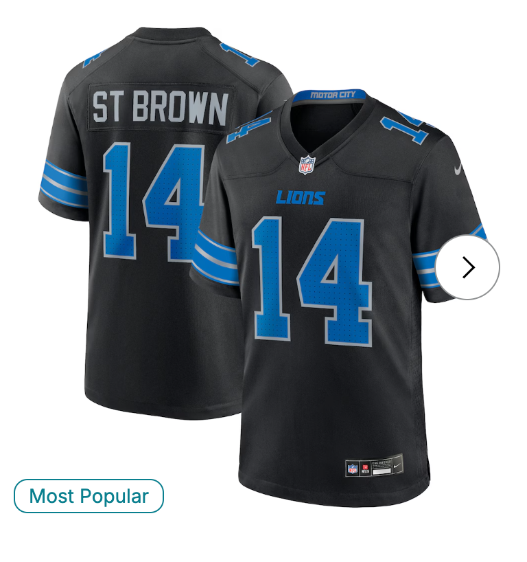 Amon-Ra St. Brown Detroit Lions NK 2nd Alternate Game Jersey - Black
