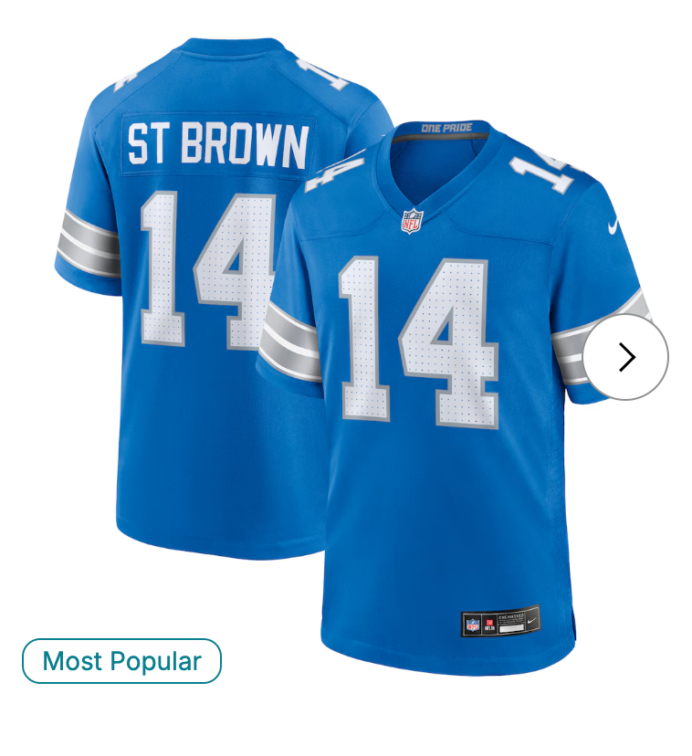 Amon-Ra St. Brown Detroit Lions NK Game Jersey - Blue