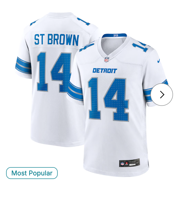 Amon-Ra St. Brown Detroit Lions NK Game Jersey - White