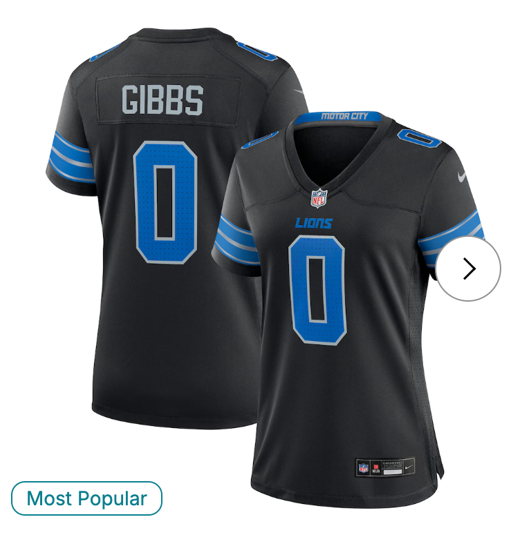 Jahmyr Gibbs Detroit Lions NK Women's 2nd Alternate Game Player Jersey - Black