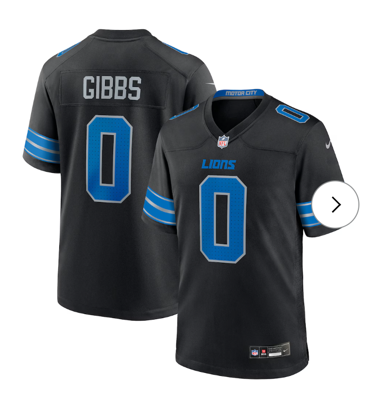 Jahmyr Gibbs Detroit Lions NK 2nd Alternate Game Player Jersey - Black