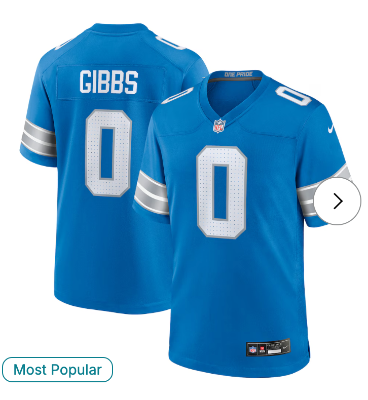 Jahmyr Gibbs Detroit Lions NK Game Player Jersey - Blue