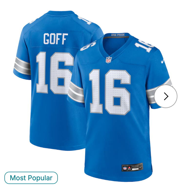 Jared Goff Detroit Lions NK Game Jersey - Blue