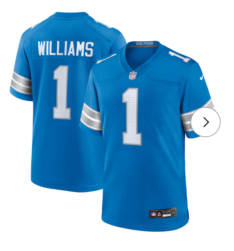 Jameson Williams Detroit Lions NK Game Player Jersey - Blue