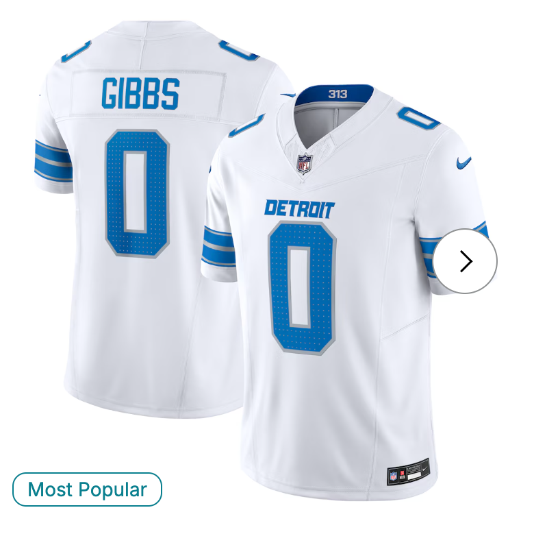 Jahmyr Gibbs Detroit Lions NK Vapor F.U.S.E. Limited Jersey - White