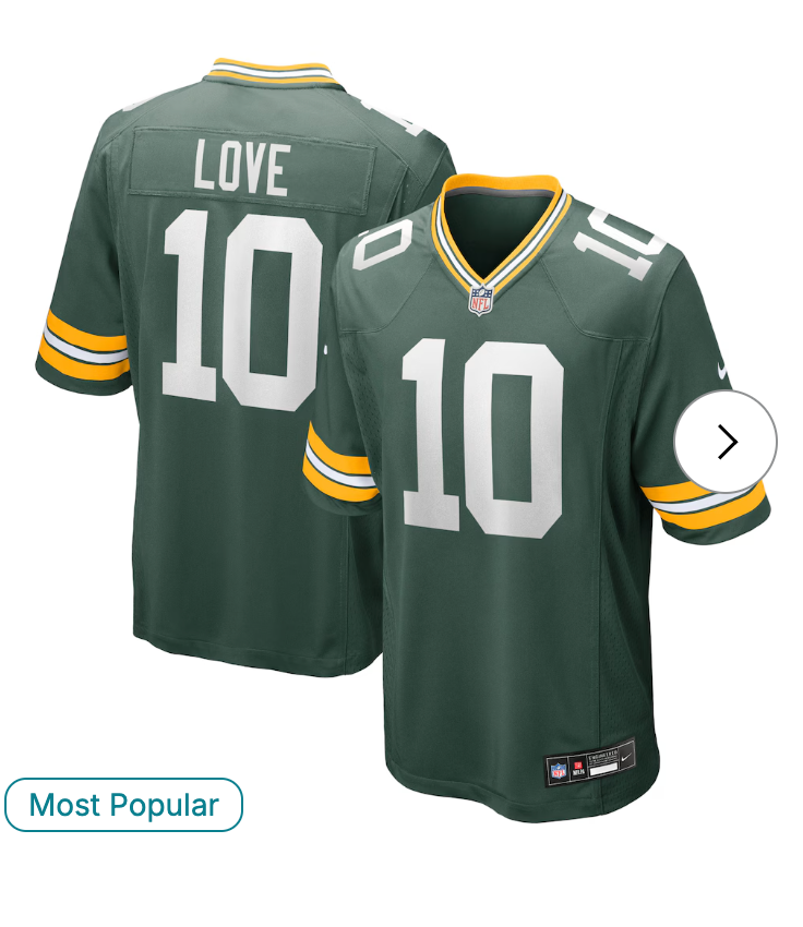 Jordan Love Green Bay Packers NK Player Game Jersey - Green
