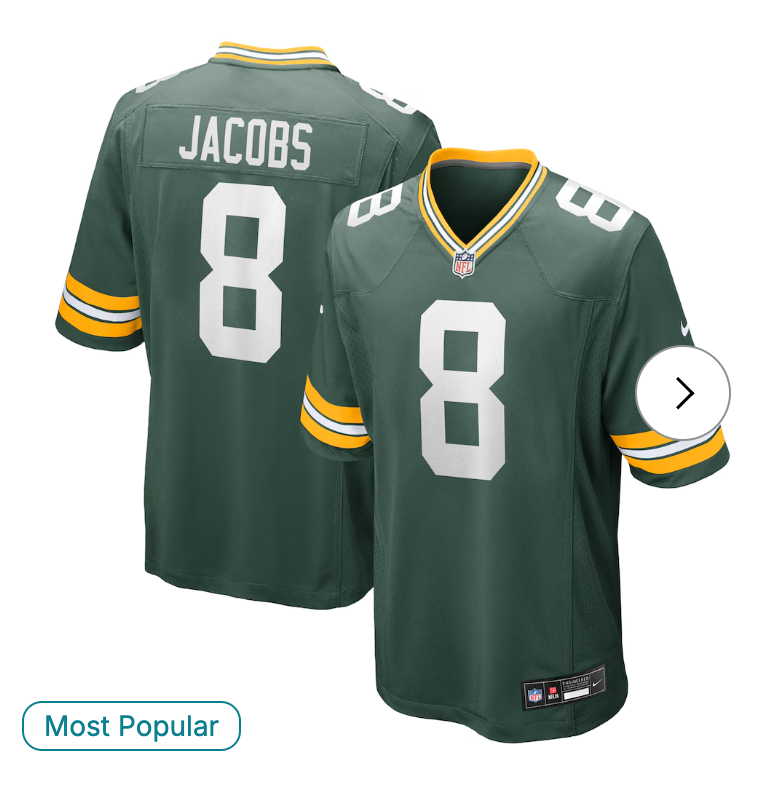 Josh Jacobs Green Bay Packers NK Team Game Jersey - Green