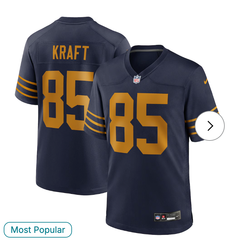 Tucker Kraft Green Bay Packers Alternate Game Jersey - Navy