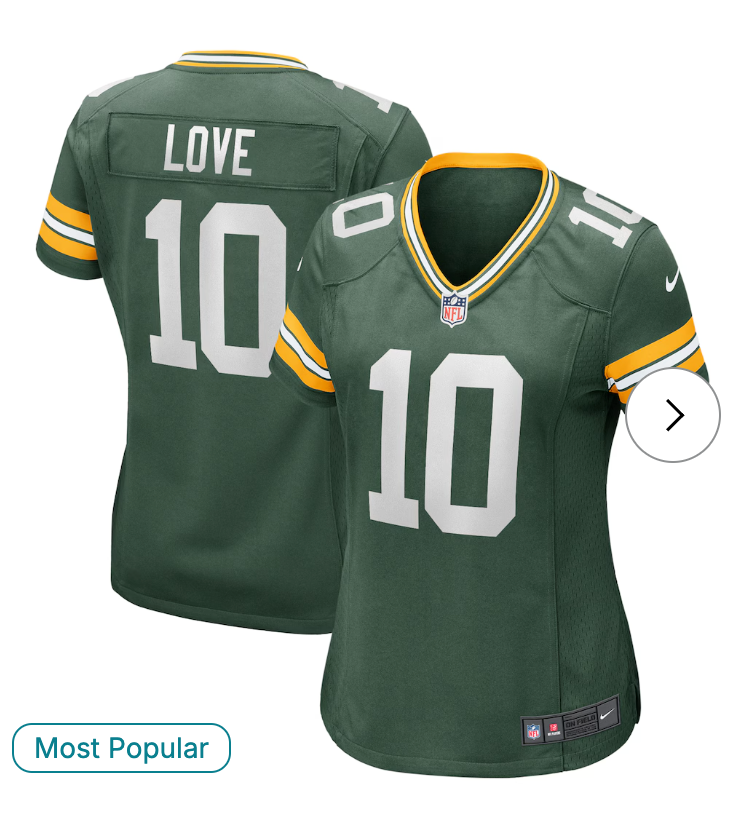 Jordan Love Green Bay Packers Nike Women's Game Jersey - Green