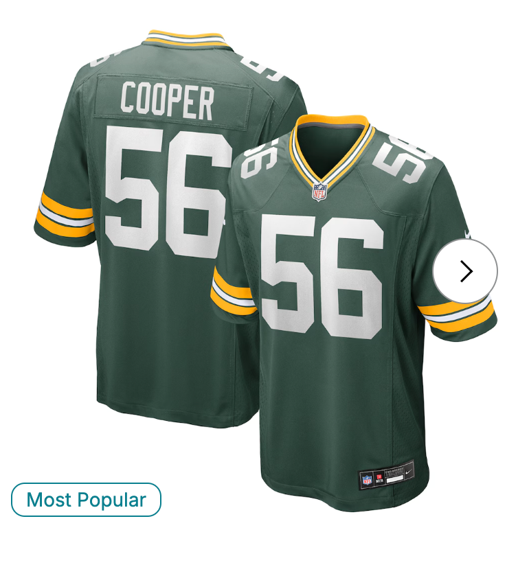 Edgerrin Cooper Green Bay Packers Nike Game Jersey - Green