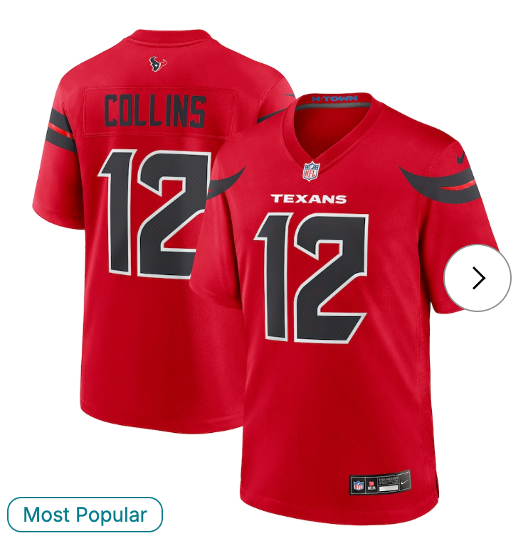 Nico Collins Houston Texans Nike Alternate Game Jersey - Red