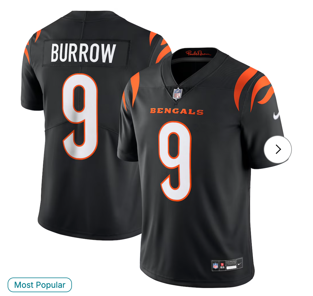 Joe Burrow Cincinnati Bengals NK Vapor Untouchable Limited Jersey - Black