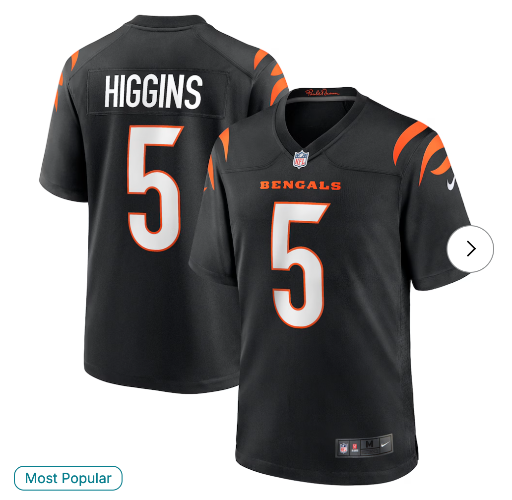 Tee Higgins Cincinnati Bengals NK Game Player Jersey - Black