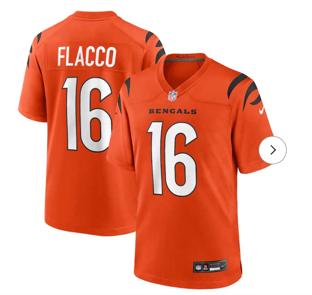 Joe Flacco Cincinnati Bengals NK Alternate Game Jersey - Orange