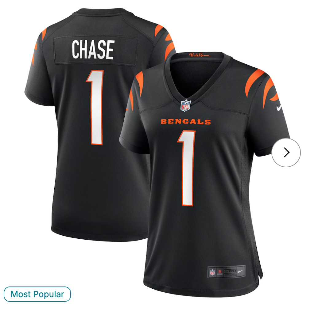 Ja'Marr Chase Cincinnati Bengals NK Women's Game Jersey - Black