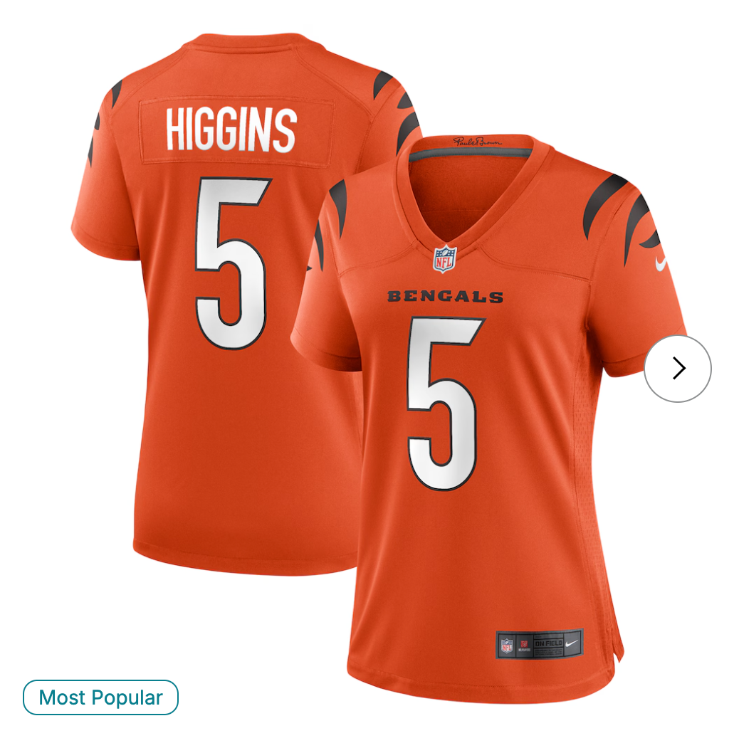 Tee Higgins Cincinnati Bengals NK Women's Alternate Game Jersey - Orange