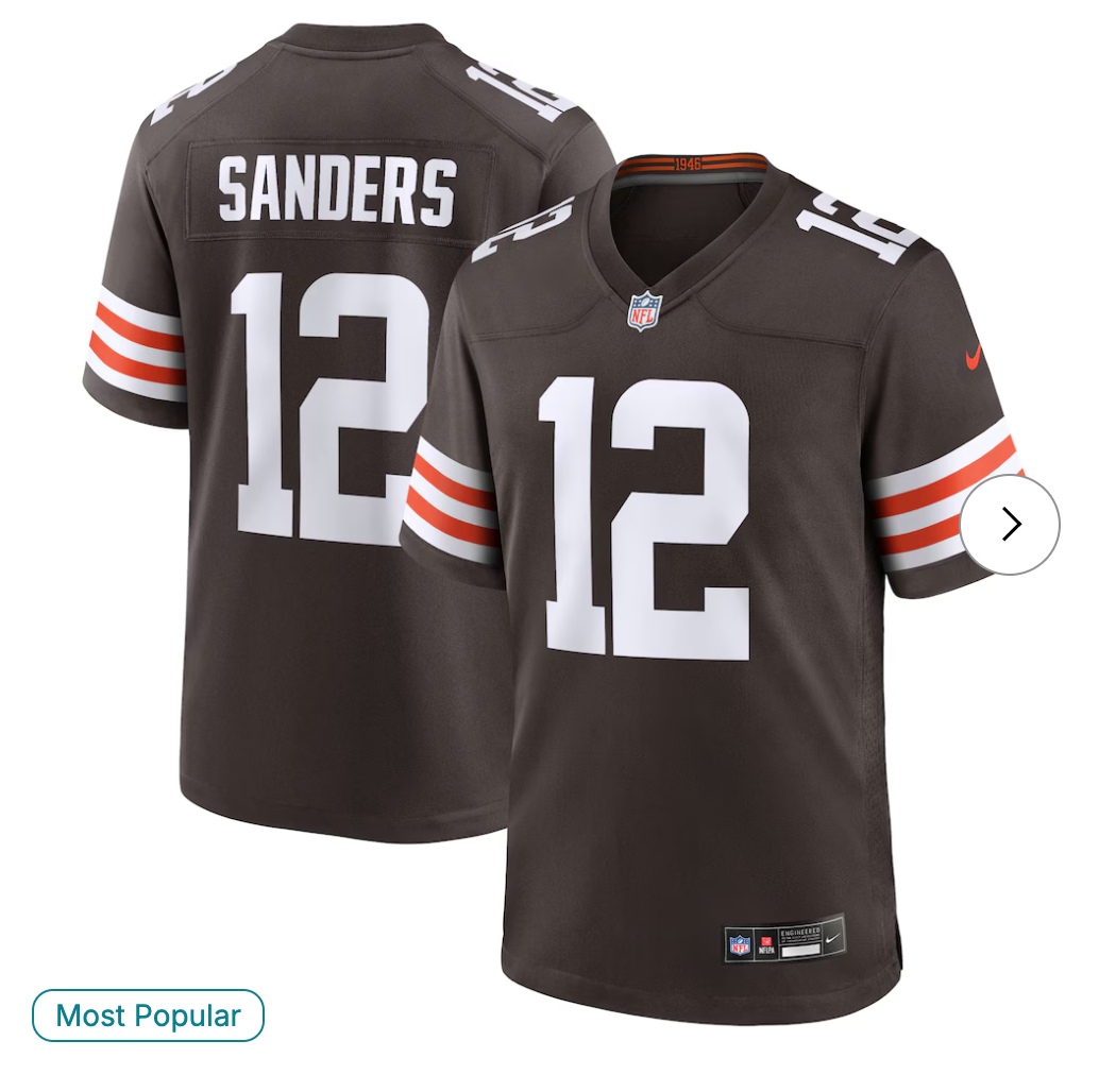 Shedeur Sanders Cleveland Browns NK 2025 NFL Draft Game Jersey - Brown