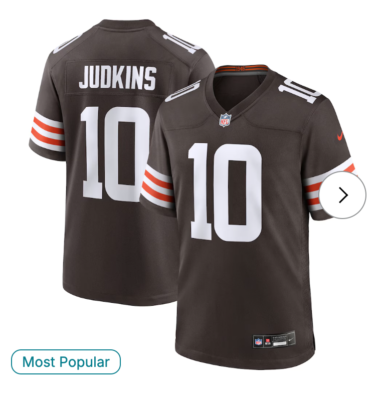 Quinshon Judkins Cleveland Browns NK 2025 NFL Draft Game Jersey - Brown