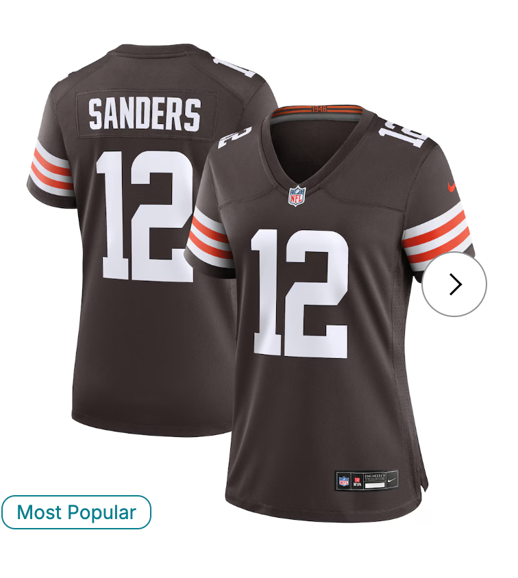 Shedeur Sanders Cleveland Browns NK Women's 2025 NFL Draft Game Jersey - Brown