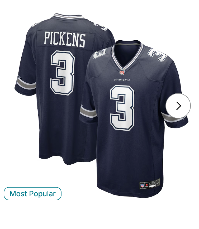 George Pickens Dallas Cowboys NK Game Jersey - Navy