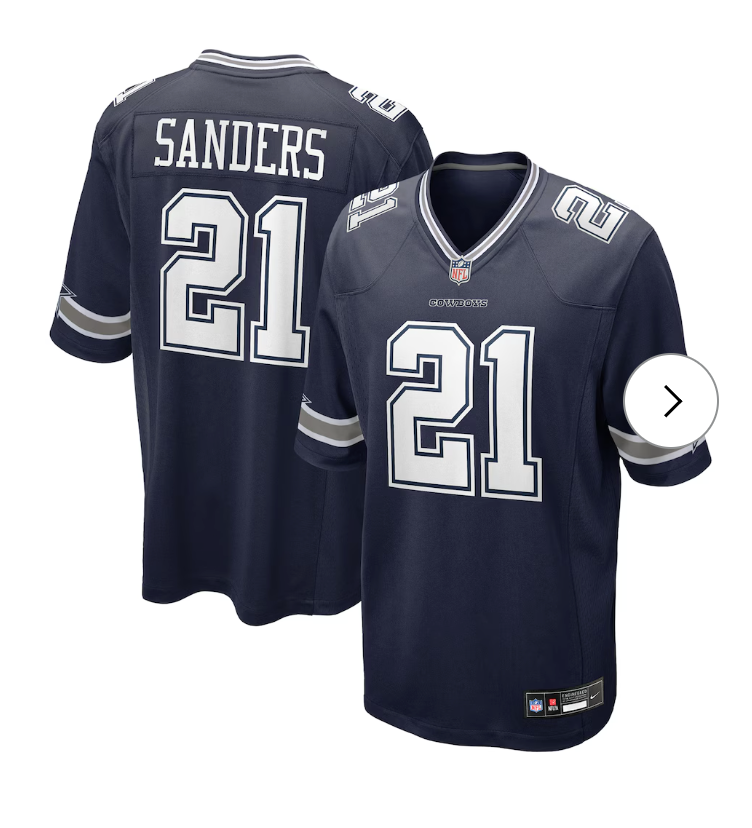 Deion Sanders Dallas Cowboys NK Team Retired Player Game Jersey - Navy