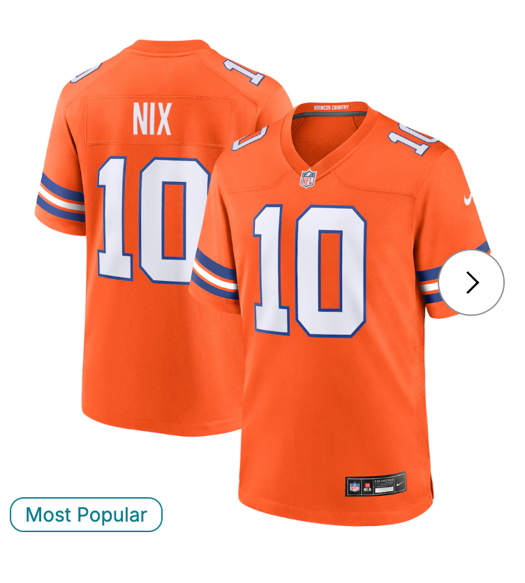 Bo Nix Denver Broncos NK Mile High Collection 1977 Throwback Player Game Jersey - Orange