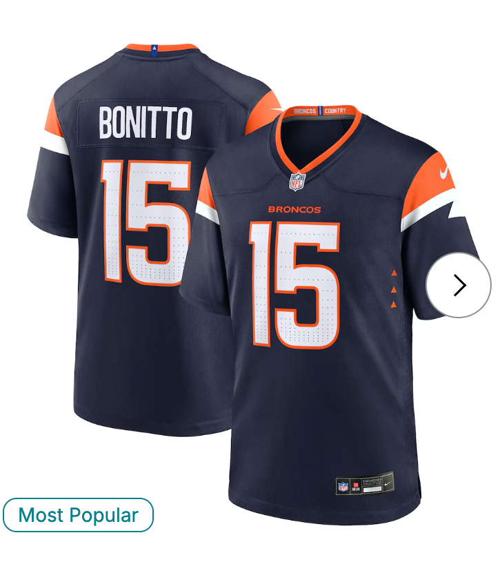 Nik Bonitto Denver Broncos NK Alternate Game Jersey - Navy