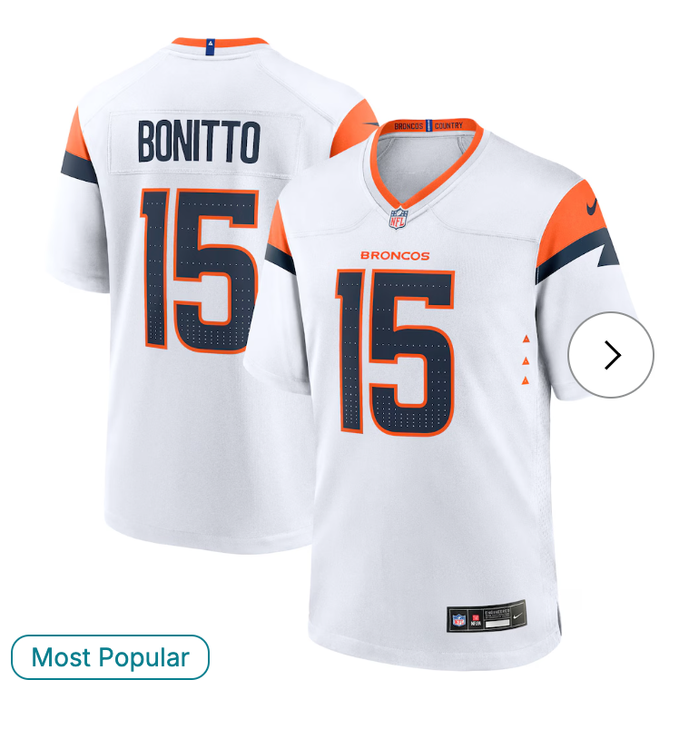 Nik Bonitto Denver Broncos NK Game Jersey - White
