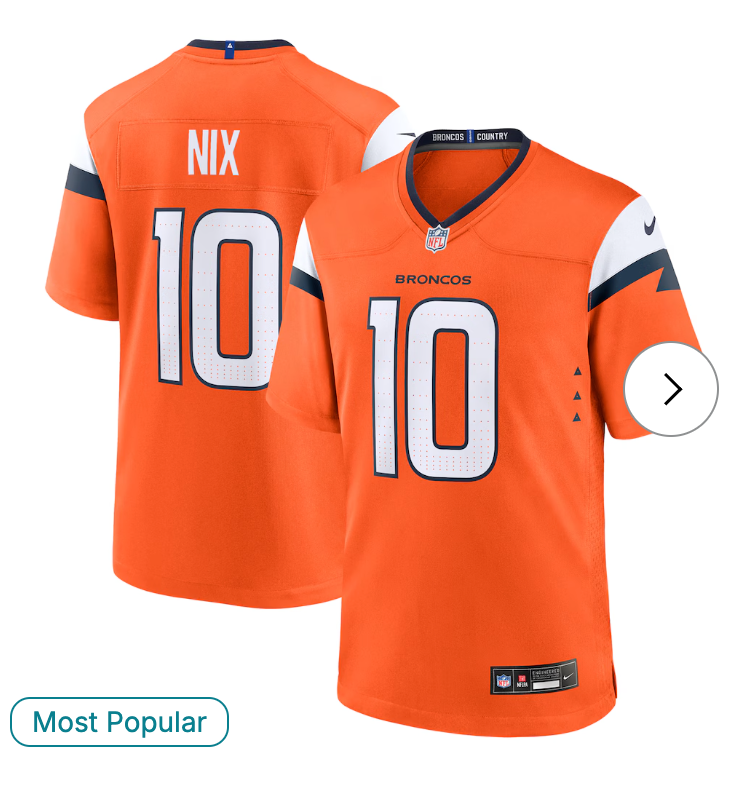 Bo Nix Denver Broncos NK Player Game Jersey - Orange