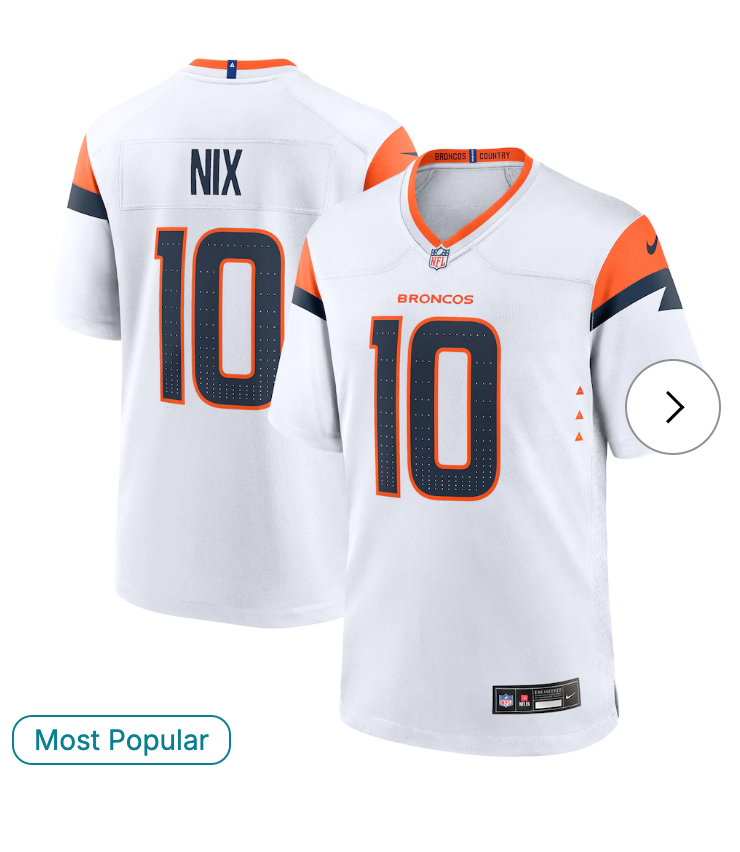 Bo Nix Denver Broncos NK Game Jersey - White