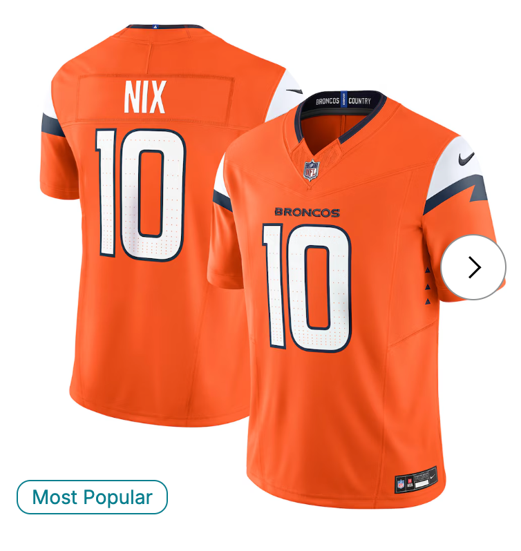 Bo Nix Denver Broncos NK Vapor F.U.S.E. Limited Jersey - Orange