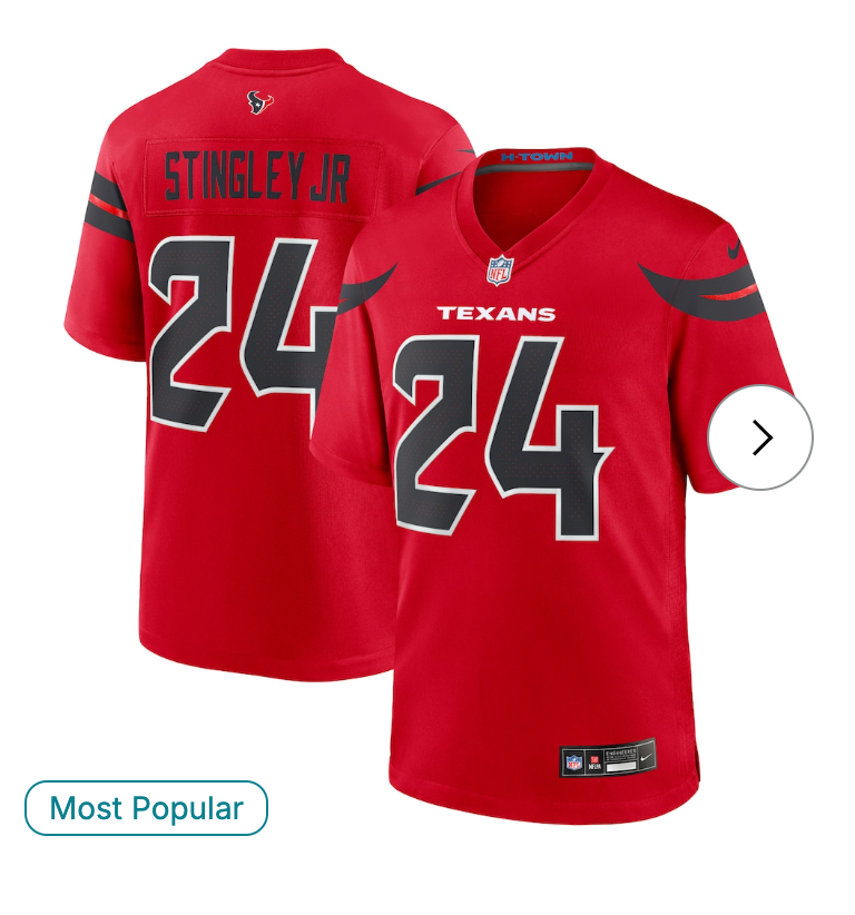 Derek Stingley Jr. Houston Texans Nike Alternate Game Jersey - Red