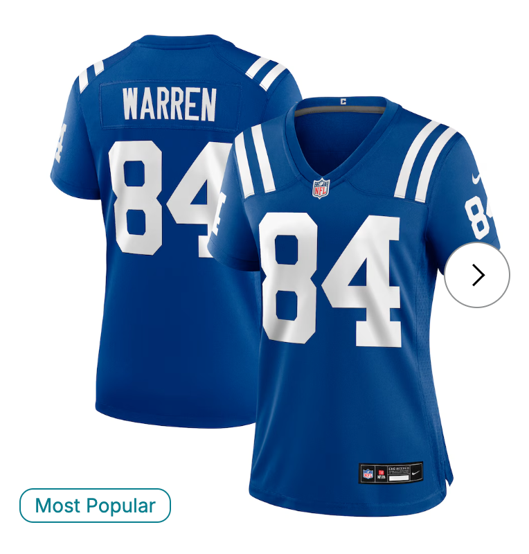 Tyler Warren Indianapolis Colts Nike Women's Game Jersey - Royal