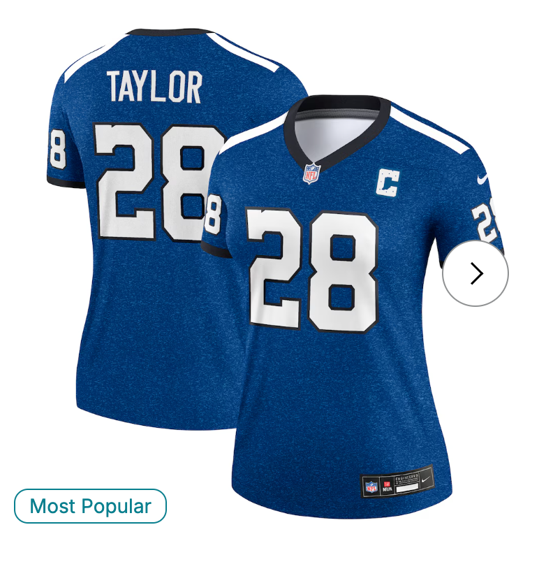 Jonathan Taylor Indianapolis Colts Nike Women's Alternate Legend Player Performance Top - Royal