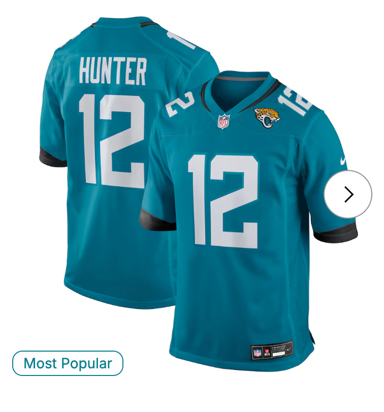 Travis Hunter Jacksonville Jaguars Nike 2025 NFL Draft First Round Pick Game Jersey - Teal
