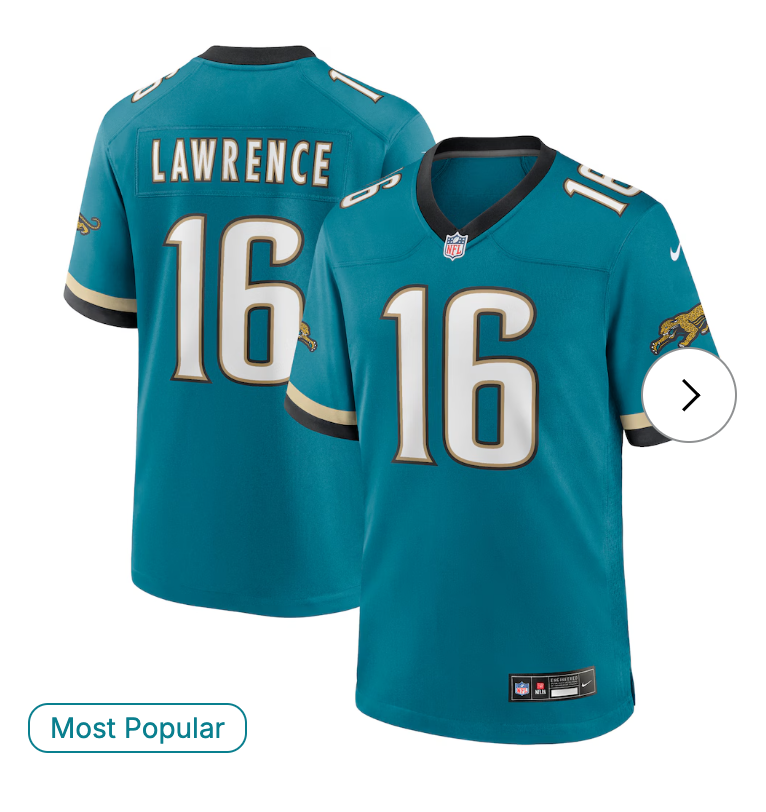 Trevor Lawrence Jacksonville Jaguars Nike Prowler Throwback Player Game Jersey - Teal