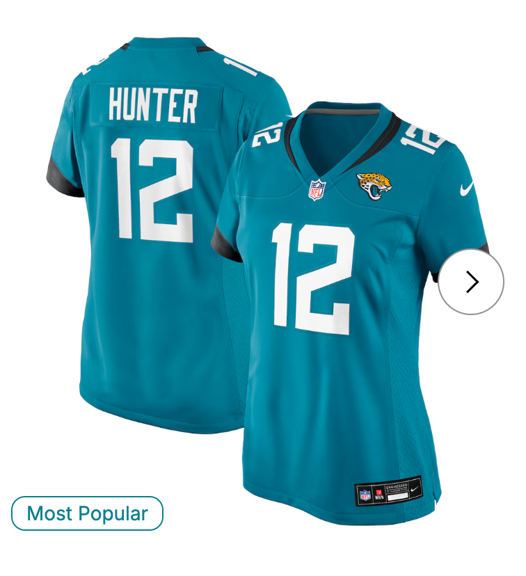 Travis Hunter Jacksonville Jaguars Nike Women's 2025 NFL Draft First Round Pick Team Game Player Jersey - Teal