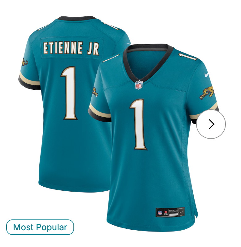 Travis Etienne Jr Jacksonville Jaguars Nike Women's Prowler Throwback Game Jersey - Teal