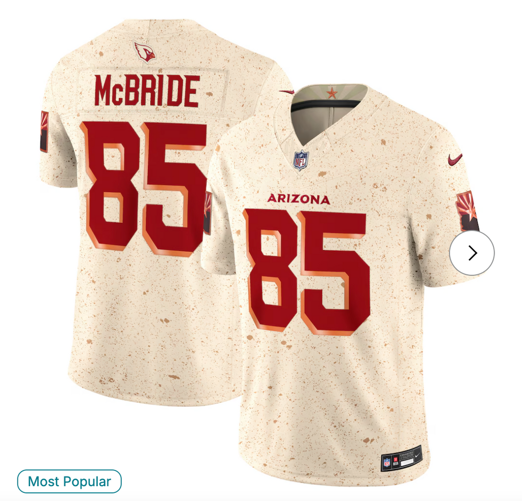 Trey McBride Arizona Cardinals NK 2025 Rivalries Collection Limited Jersey - Natural