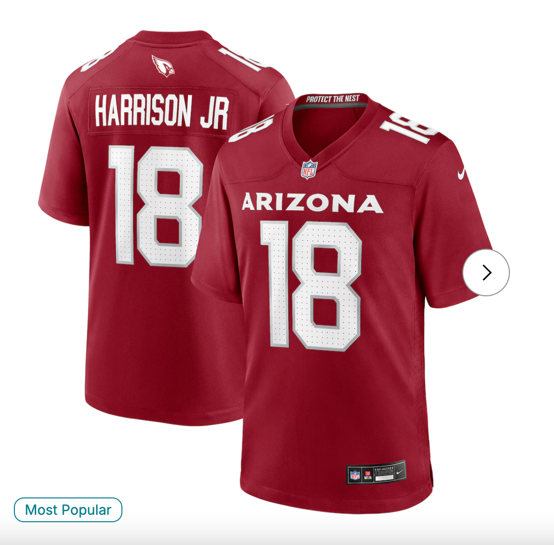Marvin Harrison Jr. Arizona Cardinals NK Player Game Jersey - Cardinal