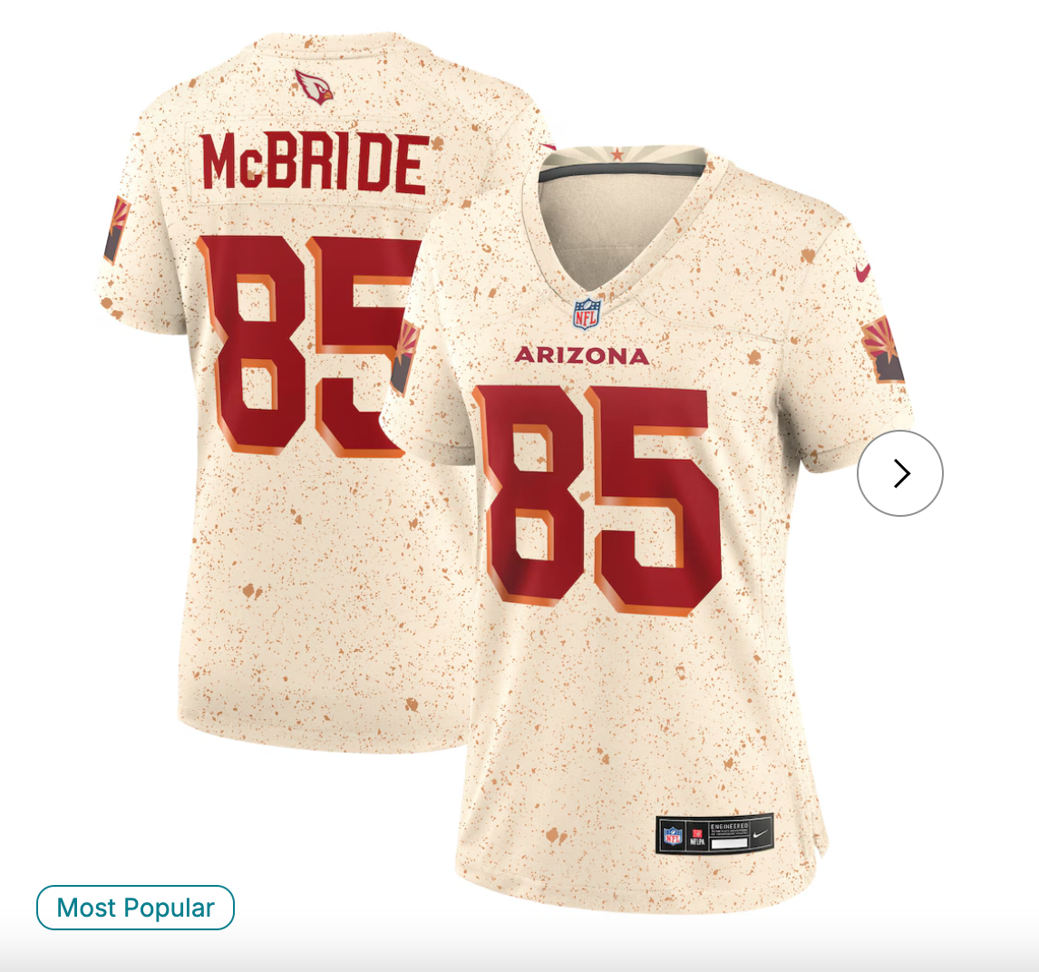 Trey McBride Arizona Cardinals NK Women's 2025 Rivalries Collection Game Jersey - Natural