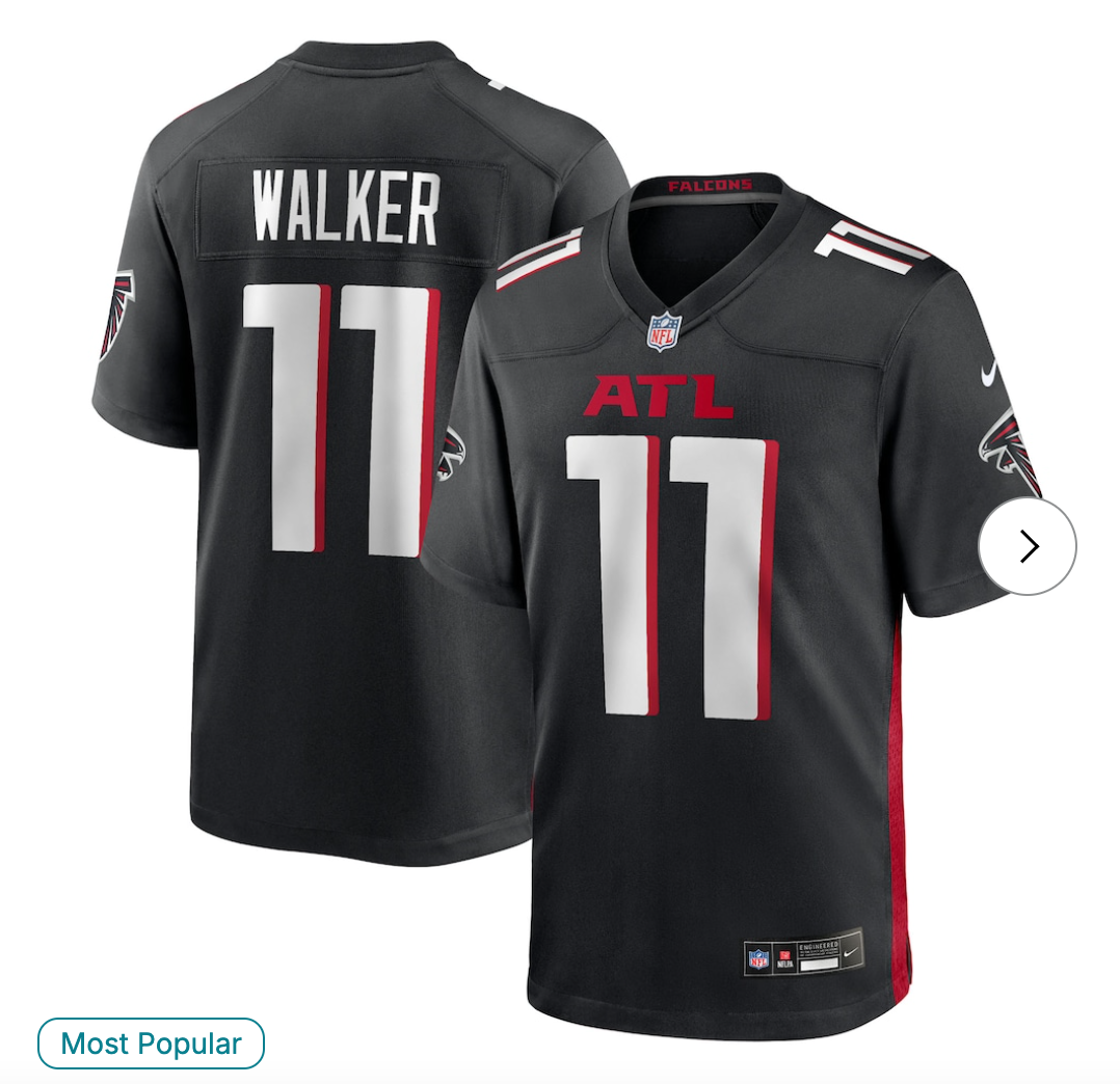 Jalon Walker Atlanta Falcons NK 2025 NFL Draft First Round Pick Game Jersey - Black