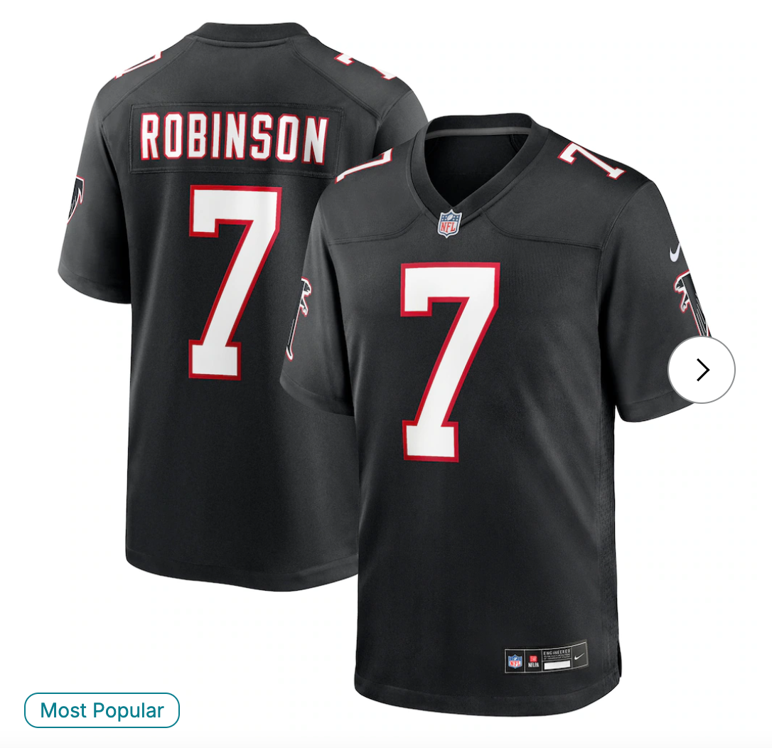 Bijan Robinson Atlanta Falcons NK Throwback Game Jersey - Black