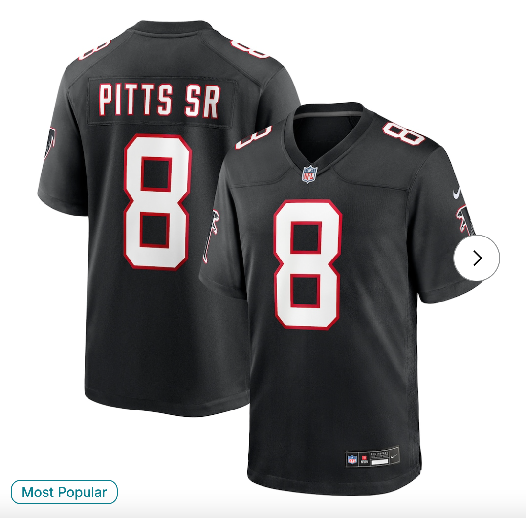 Kyle Pitts Sr. Atlanta Falcons Nike Alternate Game Jersey - Black
