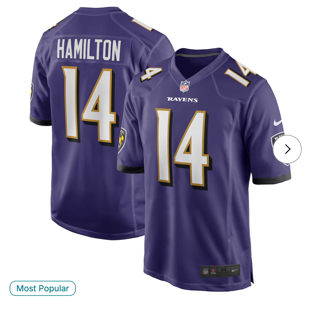 Kyle Hamilton Baltimore Ravens NK Player Game Jersey - Purple
