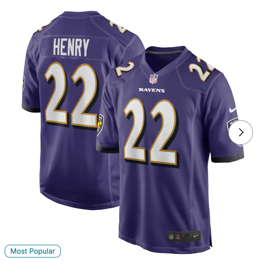 Derrick Henry Baltimore Ravens NK Game Player Jersey - Purple
