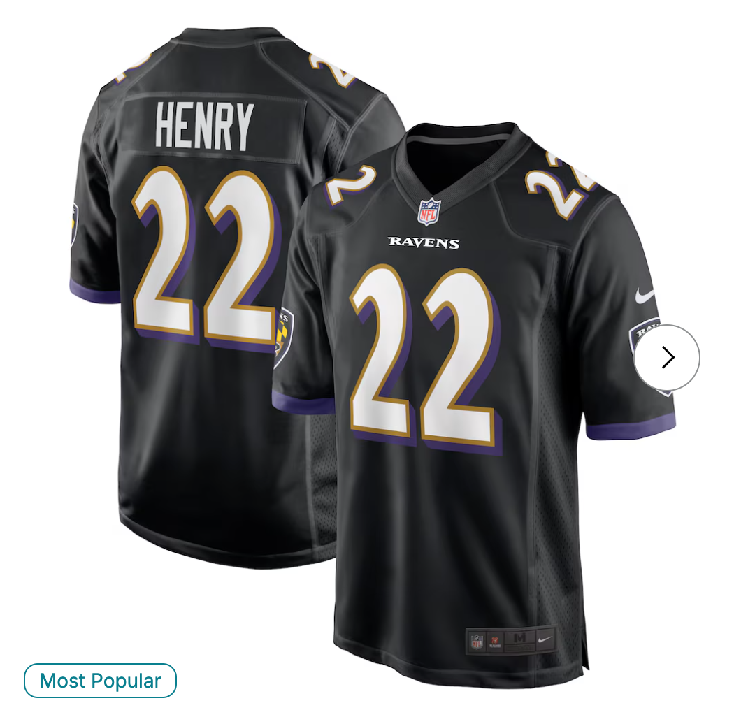 Derrick Henry Baltimore Ravens NK Alternate Game Jersey - Black